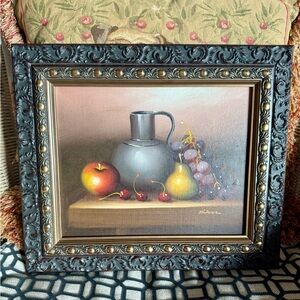 Vintage Framed Oil Still Life Painting